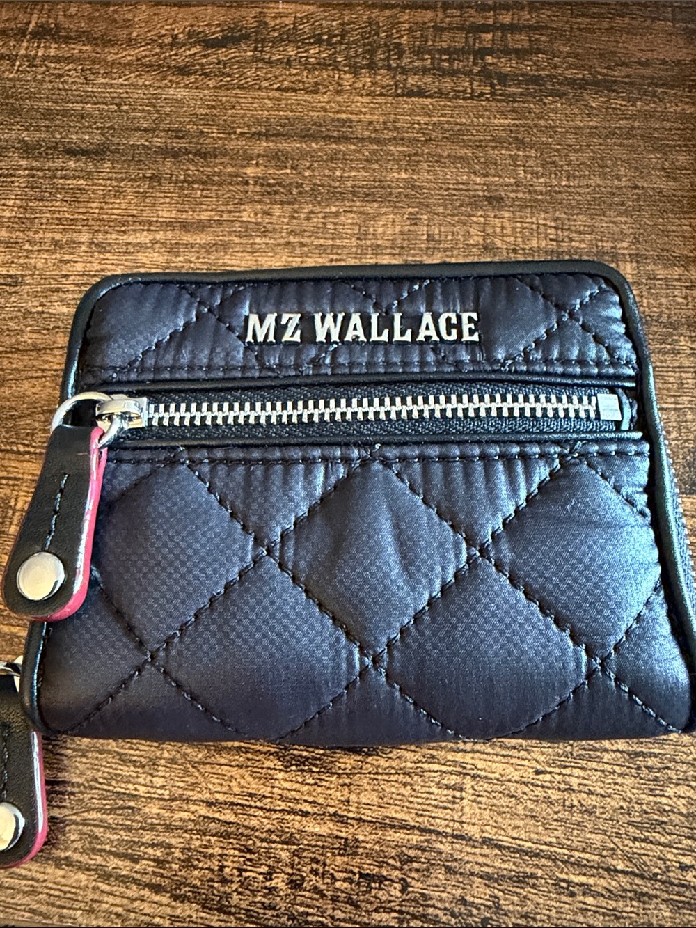 MZ Wallace Black Quilted Zip-Around Wallet